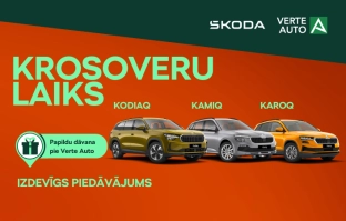 Krosoveru laiks - vismaz trīs izcilas izvēles: Škoda Kamiq, Škoda Karoq un Škoda Kodiaq iV