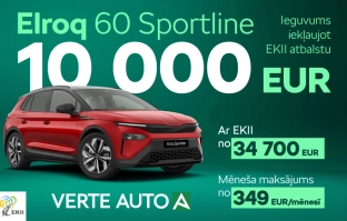 Pie Verte Auto Elroq 60 Sportline - ar 10 000 eiro ieguvumu un mēneša maksājumu no 349 eiro mēnesī!